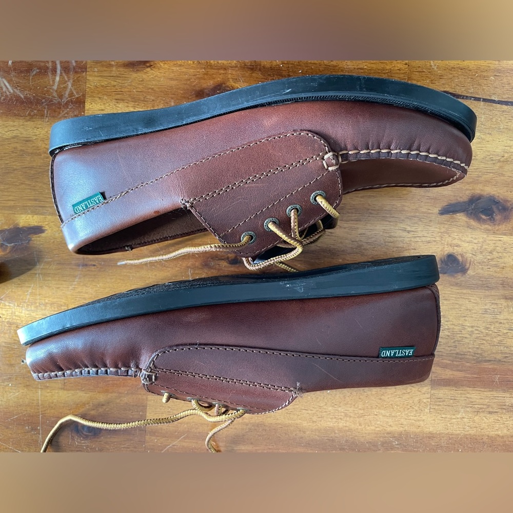 Eastland Brown Leather Boat Shoe with Tan Laces - Picture 8 of 10